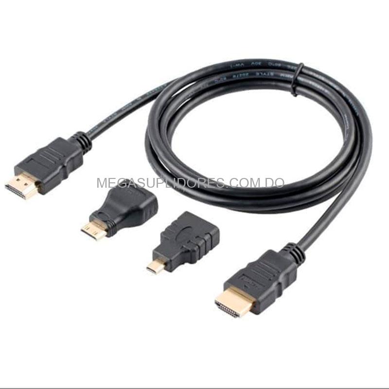 Cable HDMI Combo 3 en 1 | Adaptador Mini HDMI | Convertidor Micro HDMI