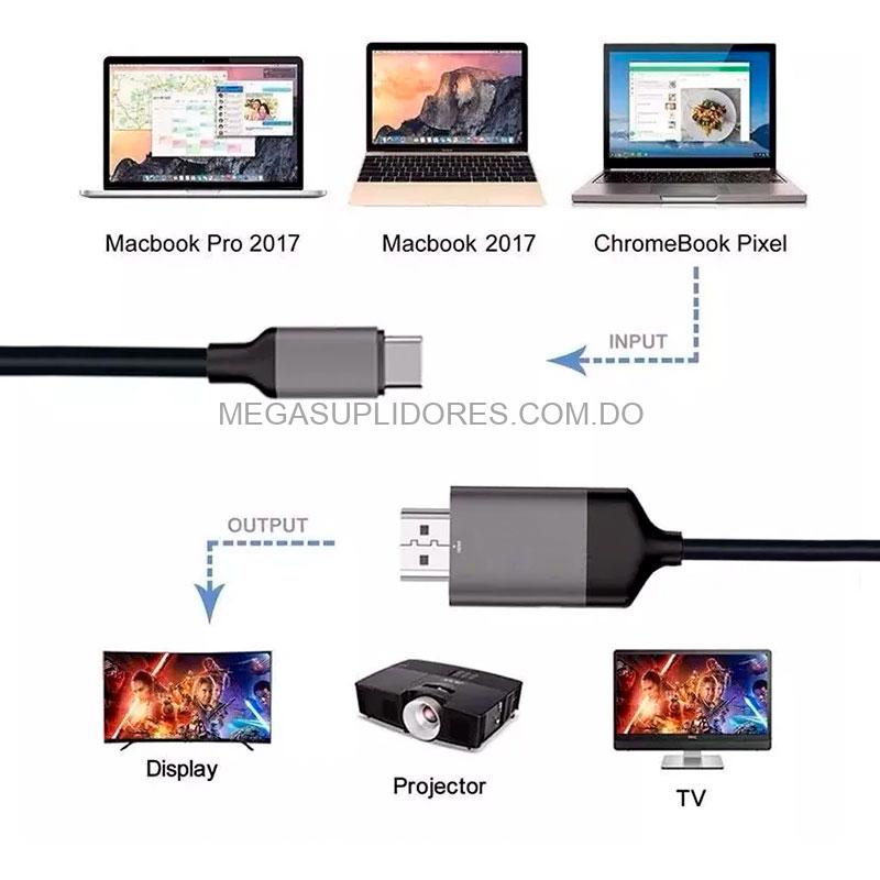 Cable Convertidor USB Tipo C a HDMI para Laptops | Celulares y Tablets