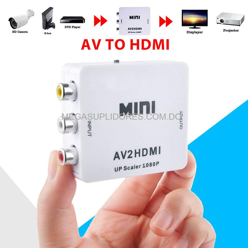 Convertidor RCA a HDMI | AV a HDMI Video y Sonido