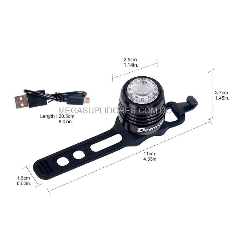 Luz Led para Bicicleta Recargable USB Impermeable Linterna Casco