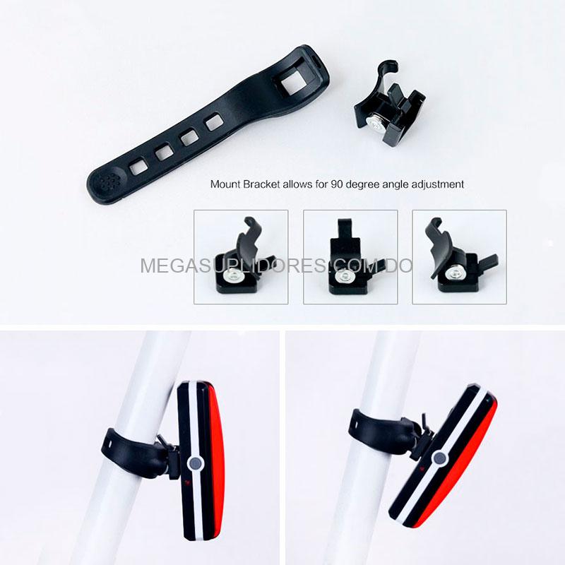 Luz Led para Bicicleta Recargable USB Impermeable Linterna Casco | Color Rojo