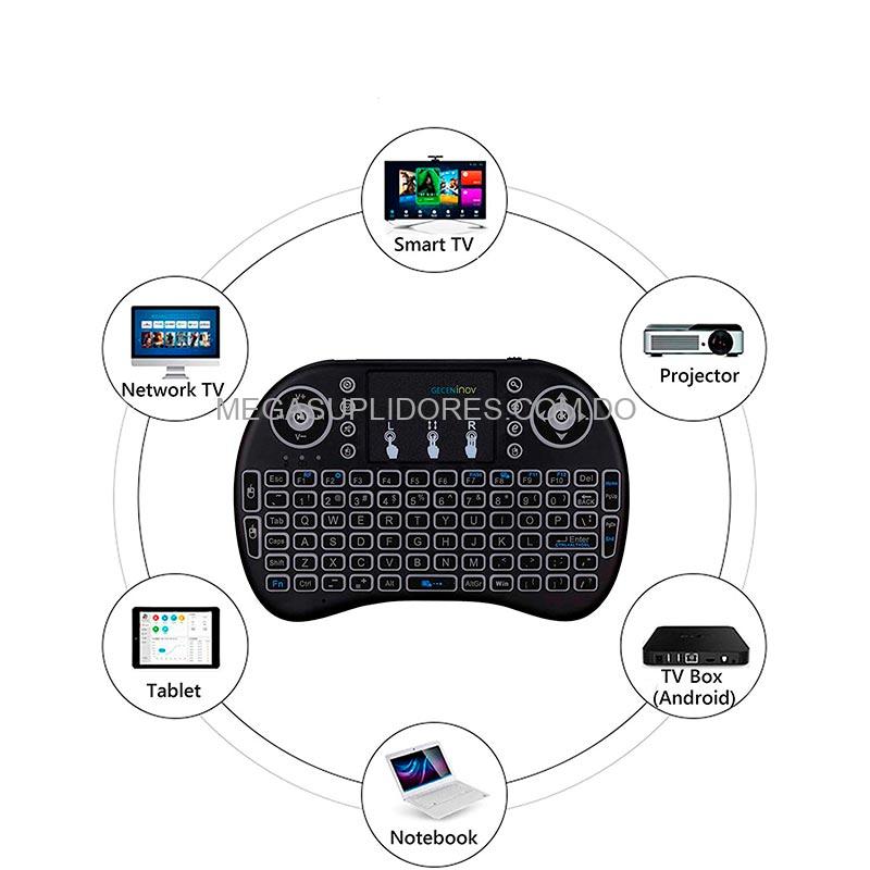 Mini Teclado Inalámbrico Recargable con Mouse Touchpad para PC | Celulares | Smart TV