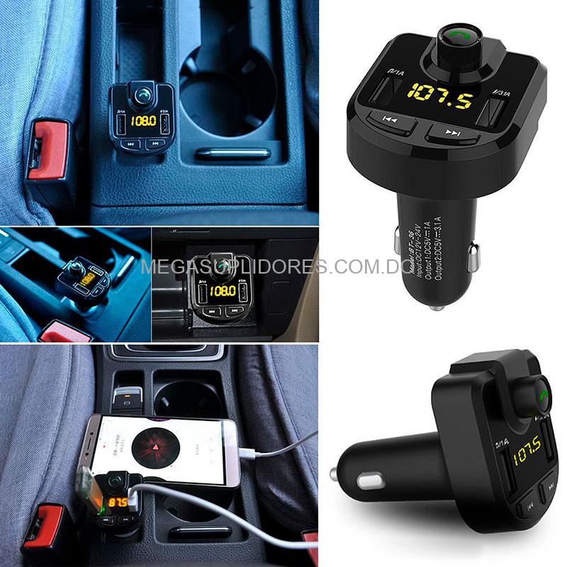 Transmisor FM | Modulador para Radio de Carro con Bluetooth | USB | Micro SD Y Auxiliar
