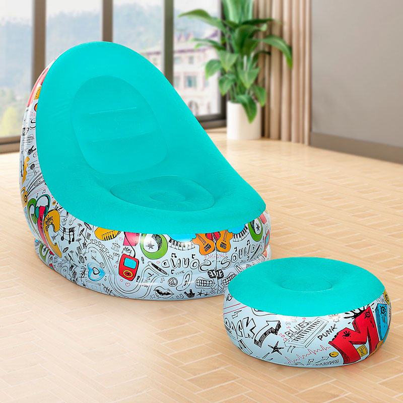 Sillón Inflable con Reposa Pies | Cojin de Aire | Mueble de Descanso