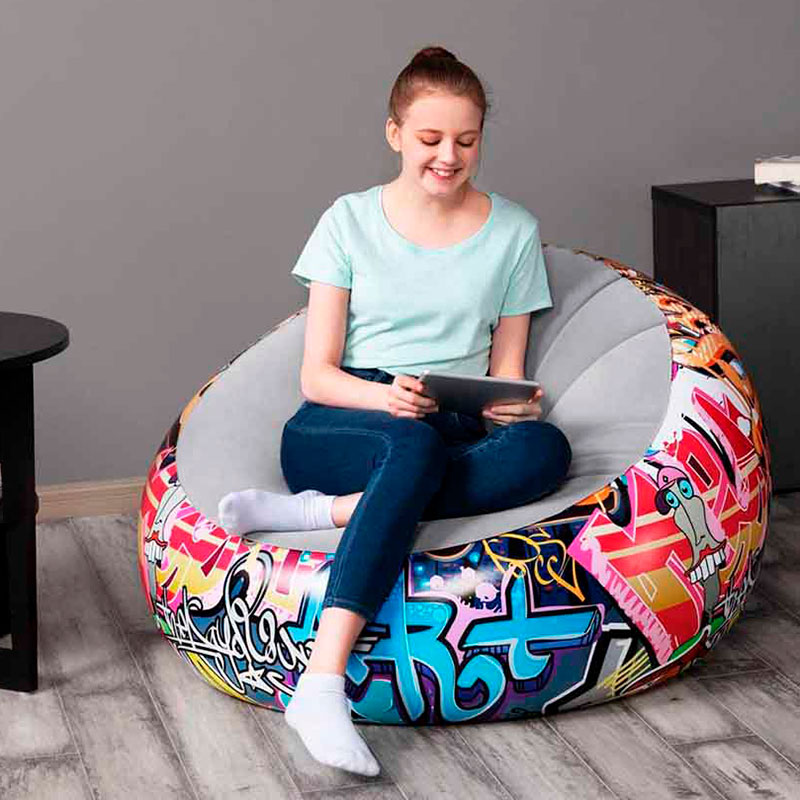 Sillón Inflable con Reposa Pies | Cojin de Aire | Mueble de Descanso
